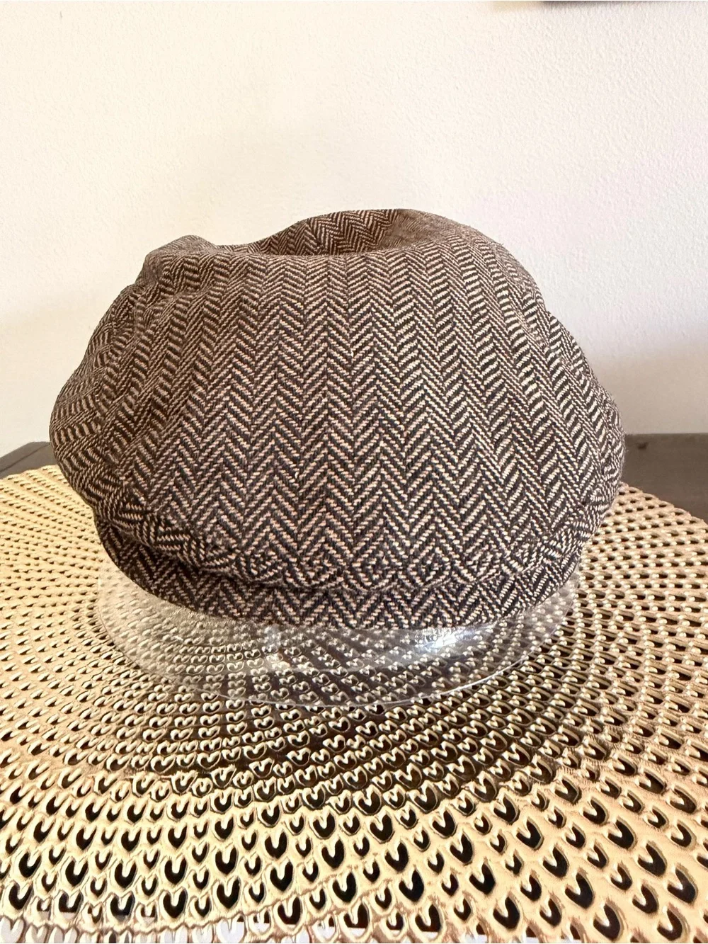 Brixton Brown Herringbone Hooligan Snap Cap Size S